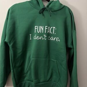 Green Hoodie with Fun Fact Print